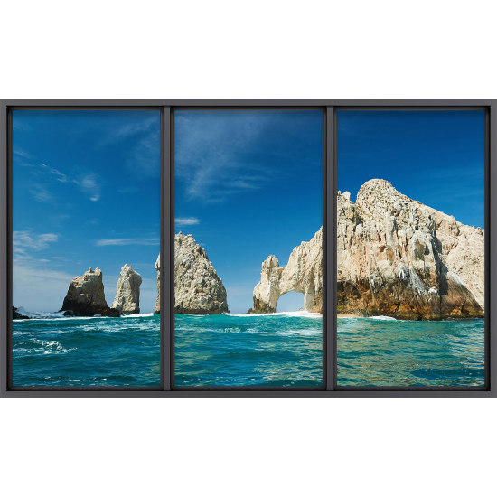 Papier peint panoramique Trompe l'œil baie vitrée - Cabo San Lucas mexique