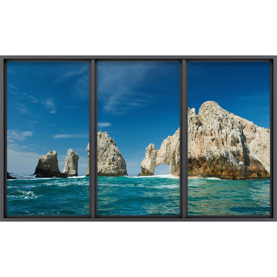 Papier peint panoramique Trompe l'œil baie vitrée - Cabo San Lucas mexique