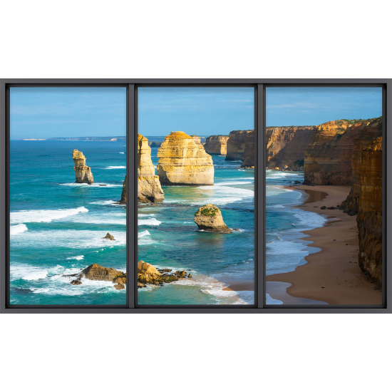 Papier peint panoramique Trompe l'œil baie vitrée - Falaises