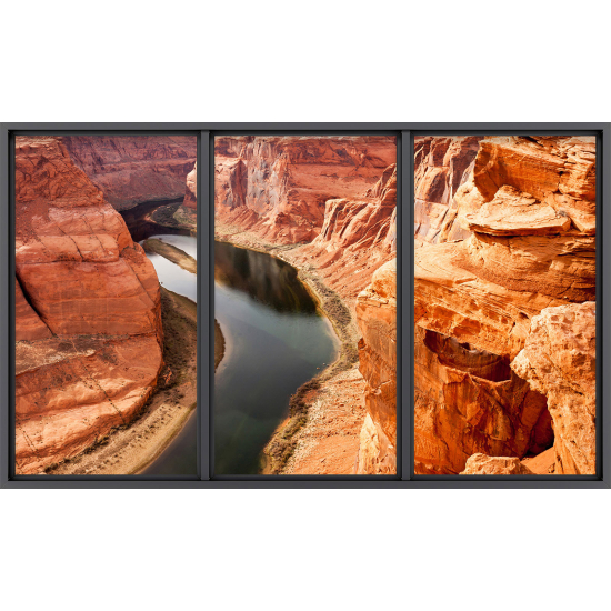 Papier peint panoramique Trompe l'œil baie vitrée - Grand canyon