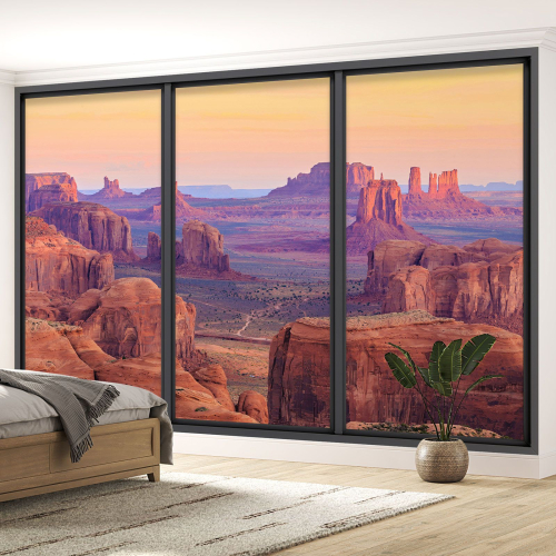 Papier peint panoramique Trompe l'œil baie vitrée - Grand canyon
