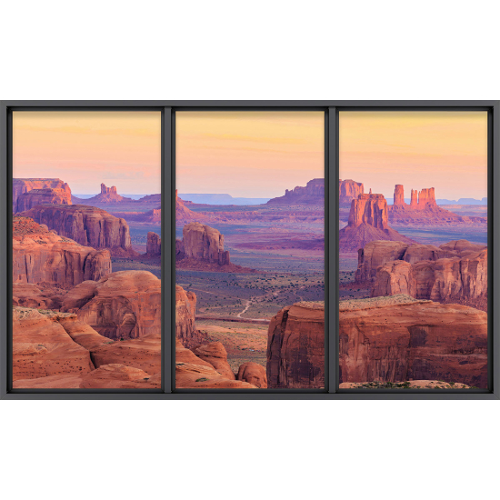Papier peint panoramique Trompe l'œil baie vitrée - Grand canyon