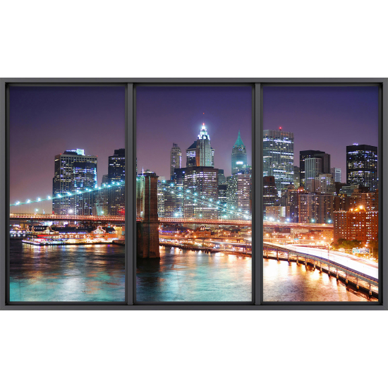 Papier peint panoramique Trompe l'œil baie vitrée - New york
