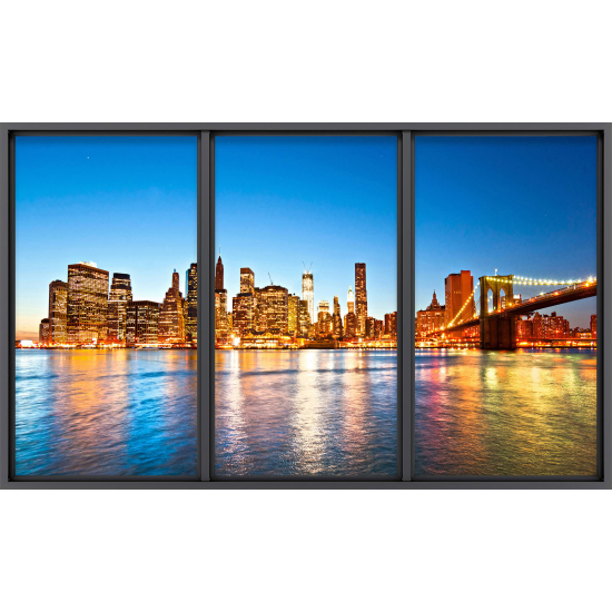 Papier peint panoramique Trompe l'œil baie vitrée - New york