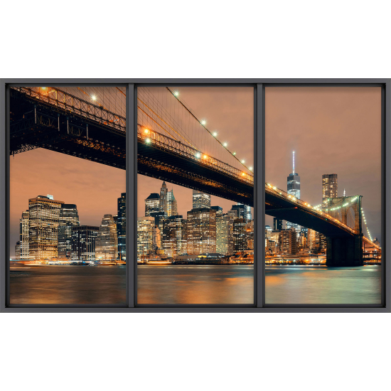 Papier peint panoramique Trompe l'œil baie vitrée - New york