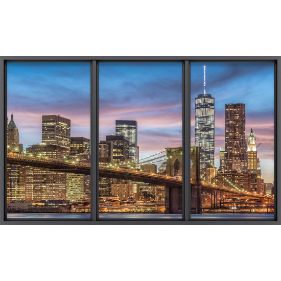 Papier peint panoramique Trompe l'œil baie vitrée - New york