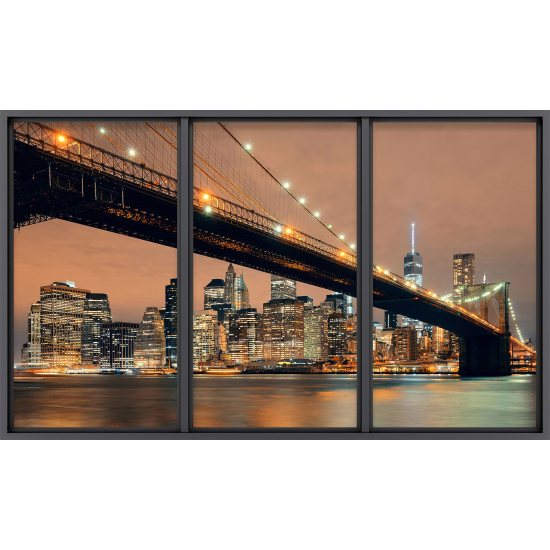 Papier peint panoramique Trompe l'œil baie vitrée - New york