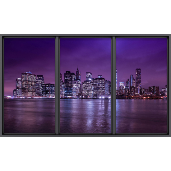 Papier peint panoramique Trompe l'œil baie vitrée - New york