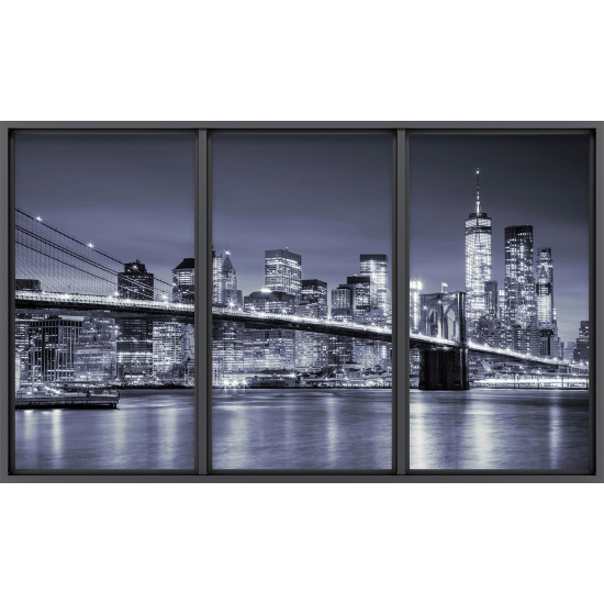 Papier peint panoramique Trompe l'œil baie vitrée - New york