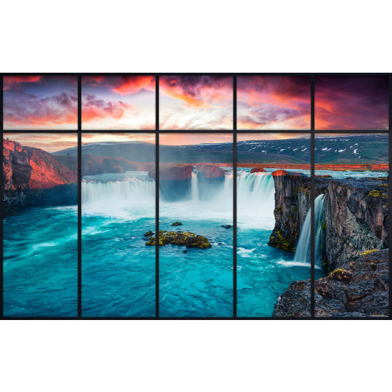Papier peint panoramique Trompe l'œil Verrière - Cascades