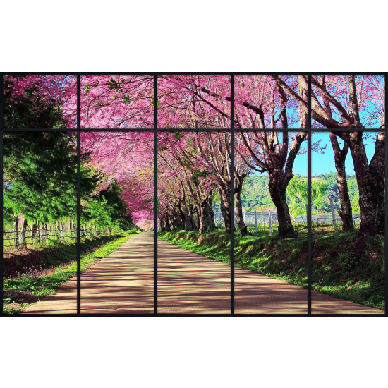 Papier peint panoramique Trompe l'œil Verrière - Chemin