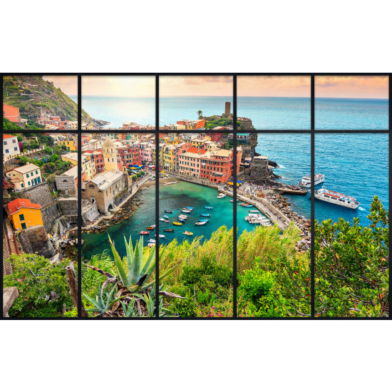 Papier peint panoramique Trompe l'œil Verrière - Cinque terre