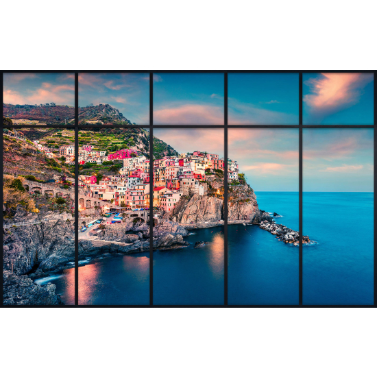 Papier peint panoramique Trompe l'œil Verrière - Cinque terre