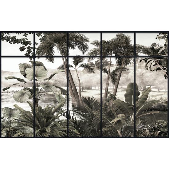 Papier peint panoramique Trompe l'œil Verrière - Jungle