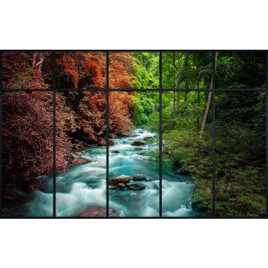 Papier peint panoramique Trompe l'œil Verrière - Rivière