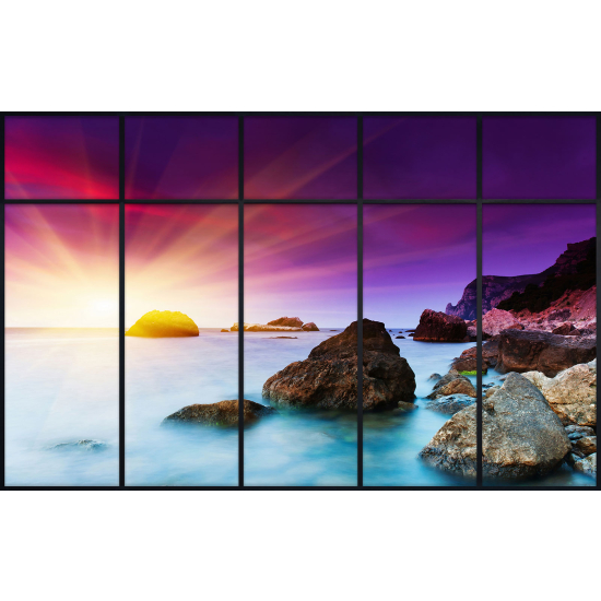 Papier peint panoramique Trompe l'œil Verrière - Vue mer