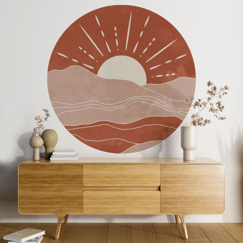Papier peint rond / cercle - Boho