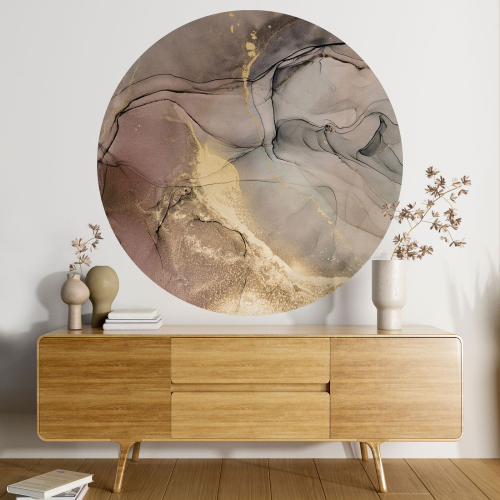 Papier peint rond / cercle - Effet Marbré