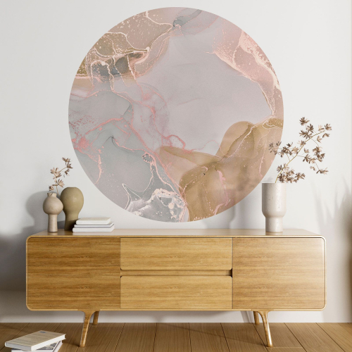 Papier peint rond / cercle - Effet Marbré
