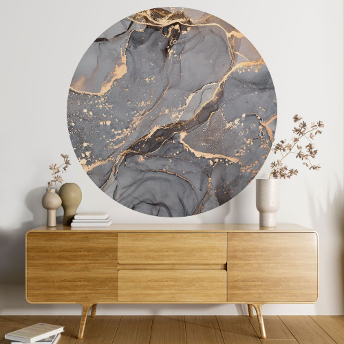Papier peint rond / cercle - Effet Marbré
