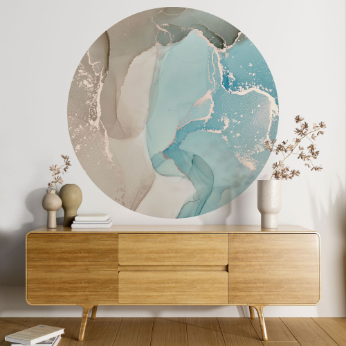 Papier peint rond / cercle - Effet Marbré