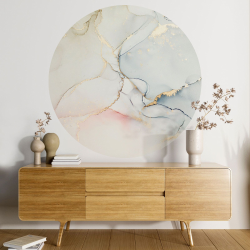 Papier peint rond / cercle - Effet Marbré