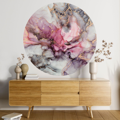 Papier peint rond / cercle - Effet Marbré