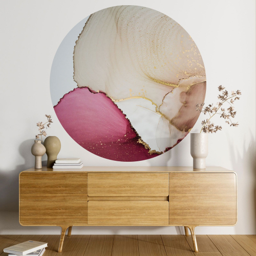 Papier peint rond / cercle - Effet Marbré
