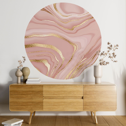 Papier peint rond / cercle - Effet Marbré