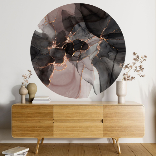 Papier peint rond / cercle - Effet Marbré