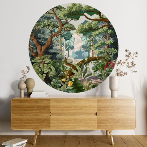Papier peint rond / cercle Enfant - Forêt