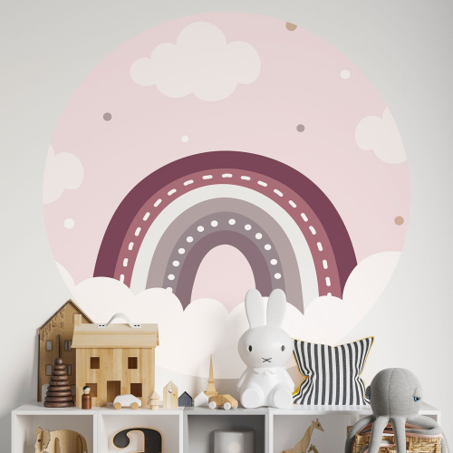 Papier peint rond / cercle Enfants - Arc-en-Ciel
