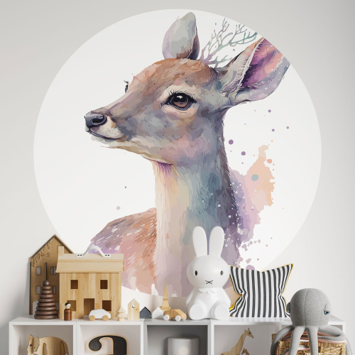 Papier peint rond / cercle Enfants - Biche