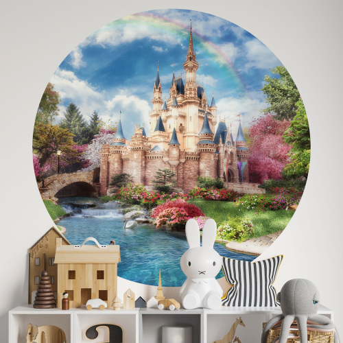 Papier peint rond / cercle Enfants - Château