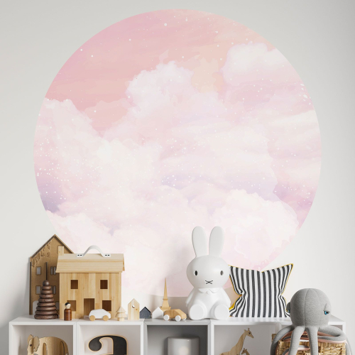 Papier peint rond / cercle Enfants - Ciel nuages