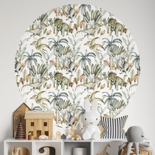 Papier peint rond / cercle Enfants - Dinosaures - 363