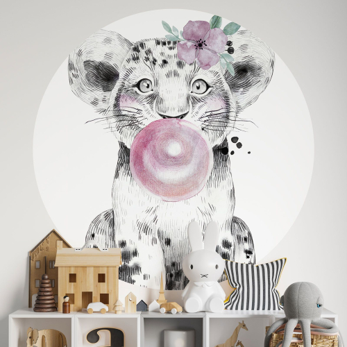 Papier peint rond / cercle Enfants - Lionceau