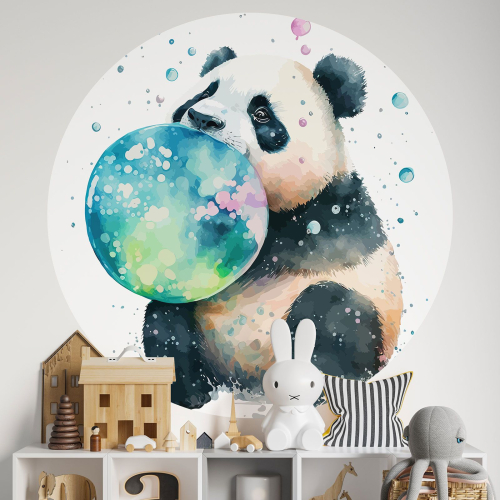 Papier peint rond / cercle Enfants - Panda