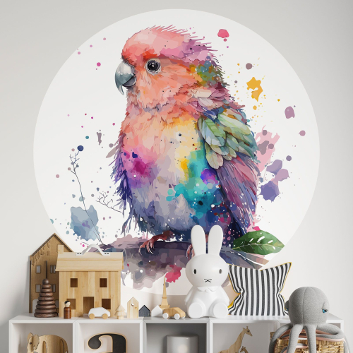 Papier peint rond / cercle Enfants - Perroquet