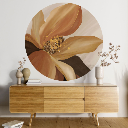 Papier peint rond / cercle - Fleur