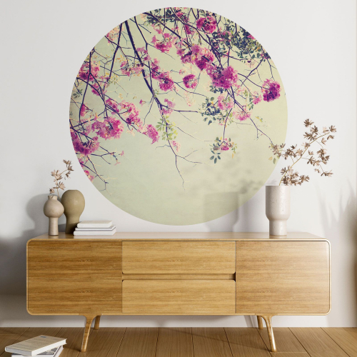 Papier peint rond / cercle - Fleurs