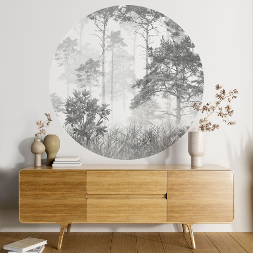 Papier peint rond / cercle - Forêt