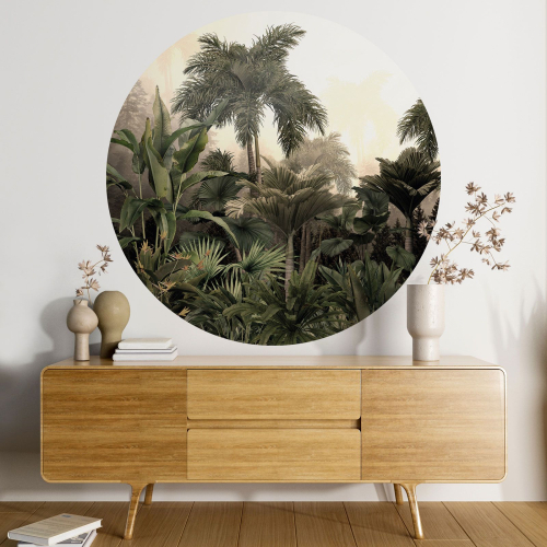 Papier peint rond / cercle - Forêt Tropicale
