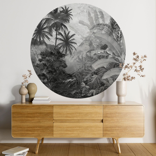 Papier peint rond / cercle - Forêt Tropicale