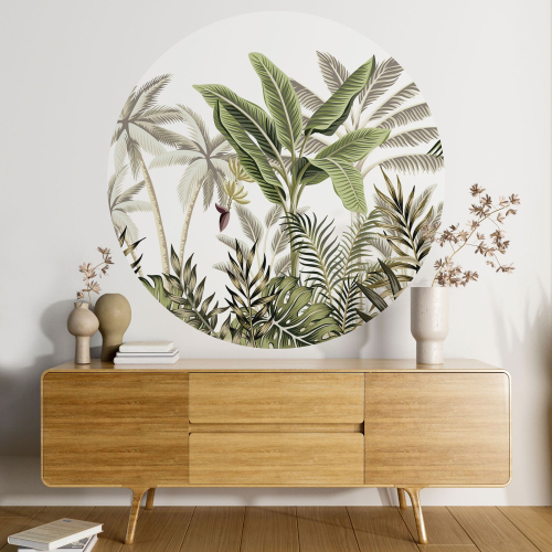 Papier peint rond / cercle - Forêt Tropicale