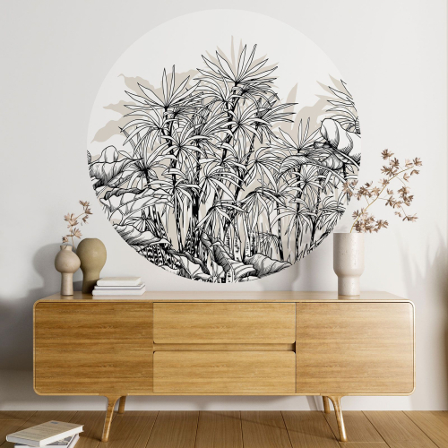 Papier peint rond / cercle - Forêt Tropicale