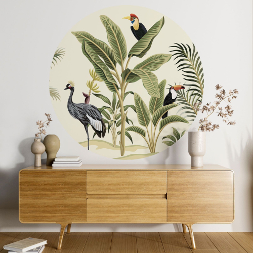 Papier peint rond / cercle - Jungle