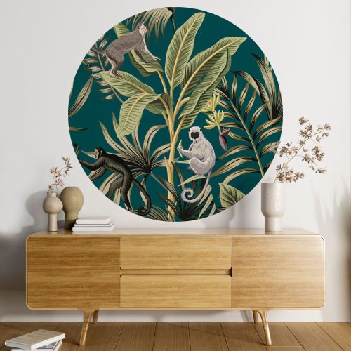 Papier peint rond / cercle - Jungle