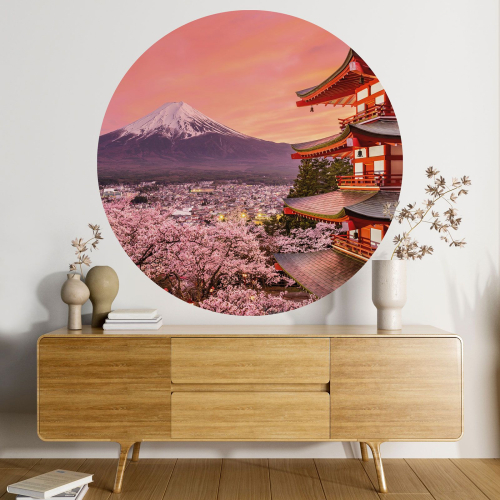 Papier peint rond / cercle - Mont Fuji Japon
