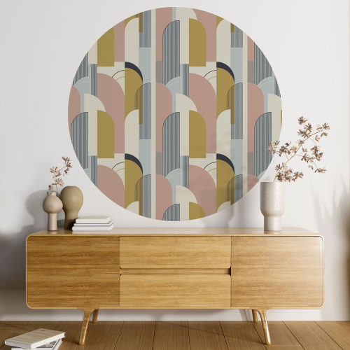 Papier peint rond / cercle - Motif Arches design - 418